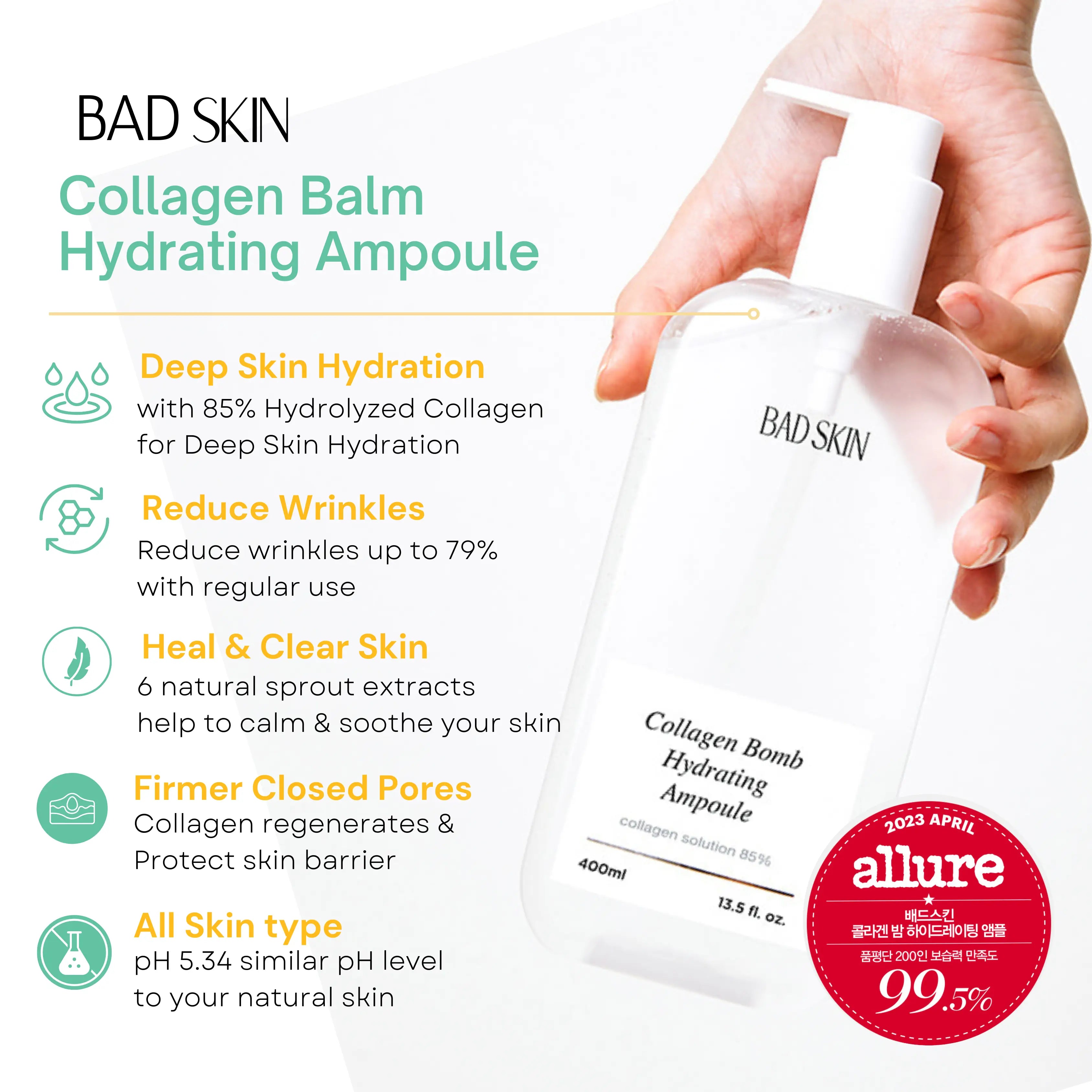 Bad Skin™ Korean Collagen Bomb Hydrating Ampoule